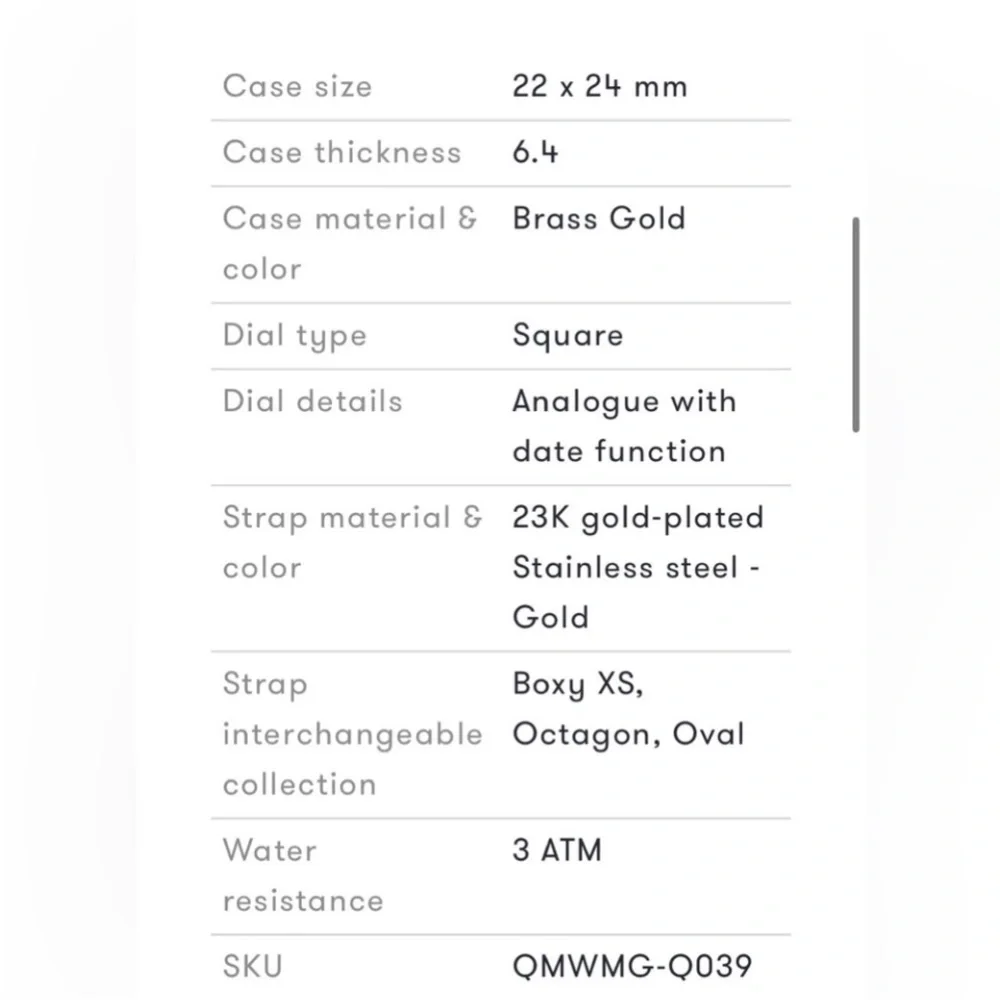 Rosefield Gold Mesh Boxy Watch - Picture 11 of 12